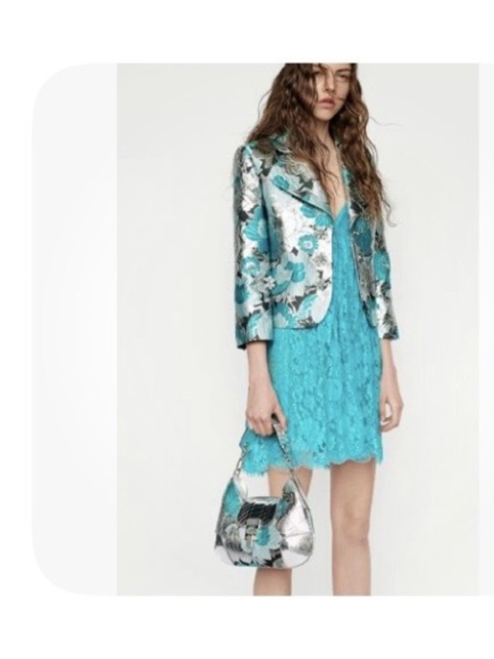 Michael Kors Collection Turquoise Lace Midi Dress
